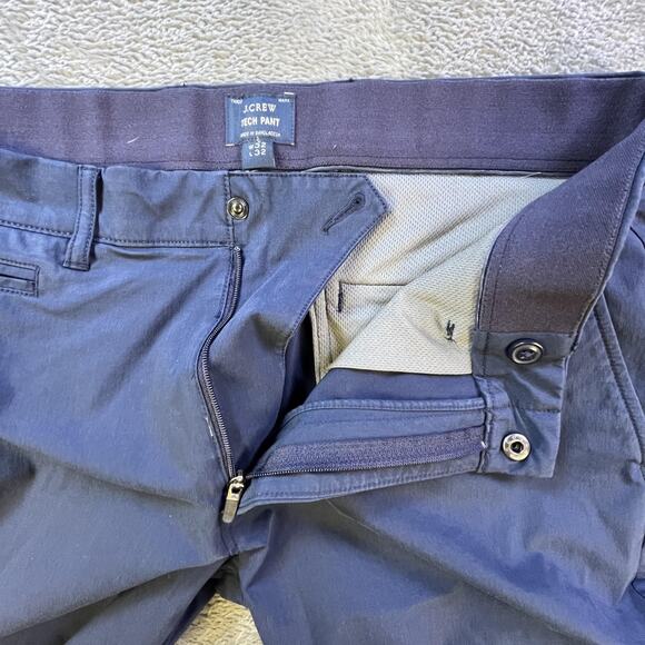 J Crew Tech Pant Mens 32x32 Navy Performance Slim Fit 484 Stretch Casual Pants - Picture 8 of 10